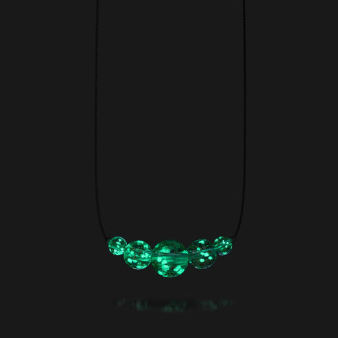 Albâtre | Or Vermeil .925 | Collier fermoir infini en verre luciole